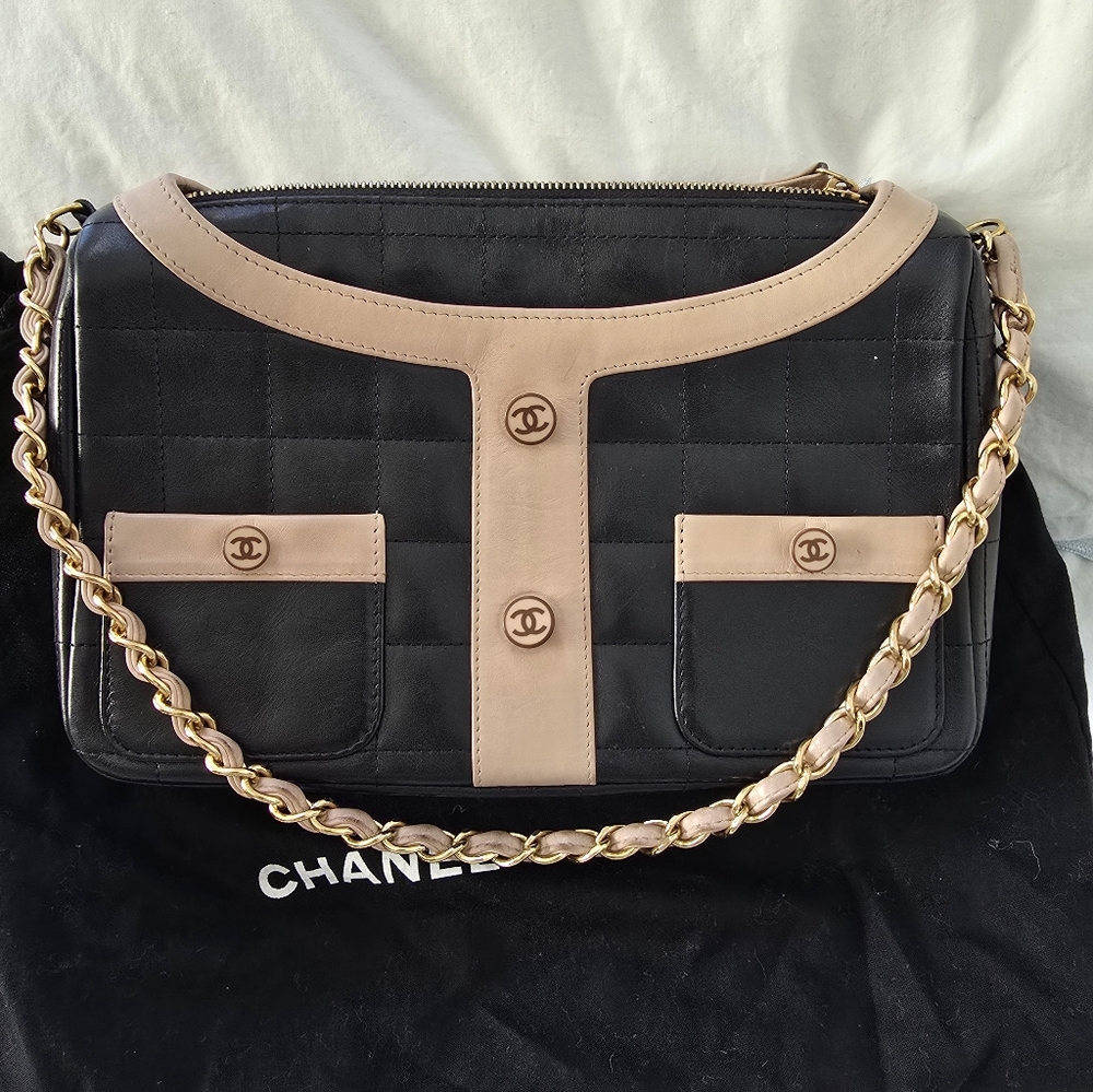 2002 Chanel Black Mademoiselle Chanel Jacket Bag